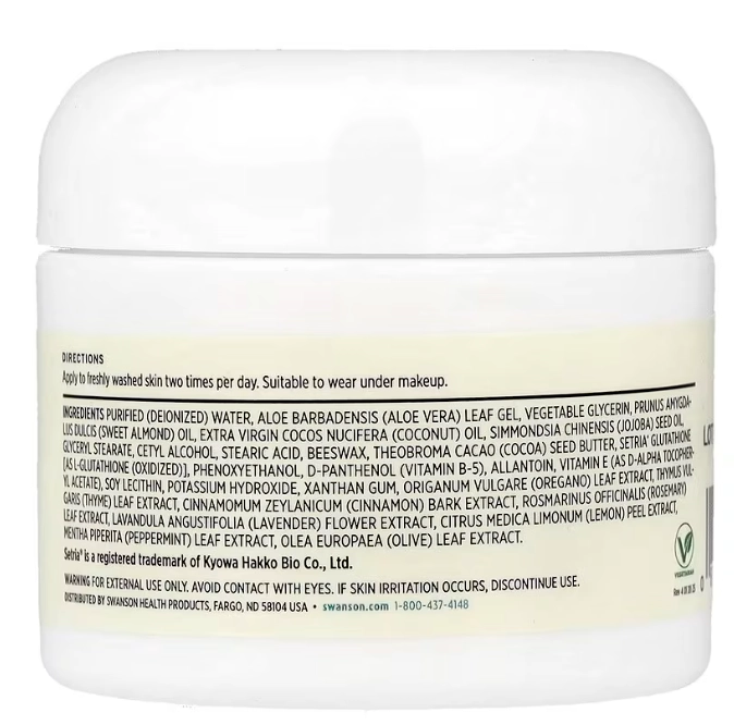 Creme de L-Glutationa com Setria Glutathione, 59ml, Swanson