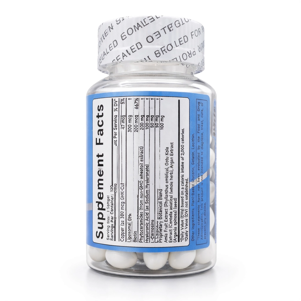 ghk cu capsulas Lipossomal GHK-CU, Peptídeo de Cobre, 300mcg, 120 Cápsulas, Ewcxine Ghk Cu Before And best of korean skincare Size:3 MG x 60
