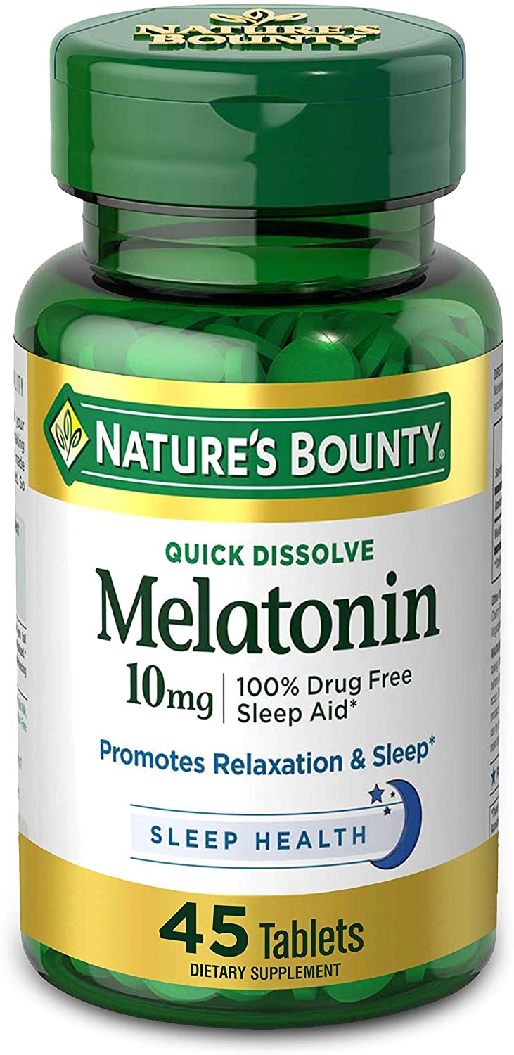 Melatonina 10mg, Absorção Rápida, 45 Tabletes, Nature's Bounty