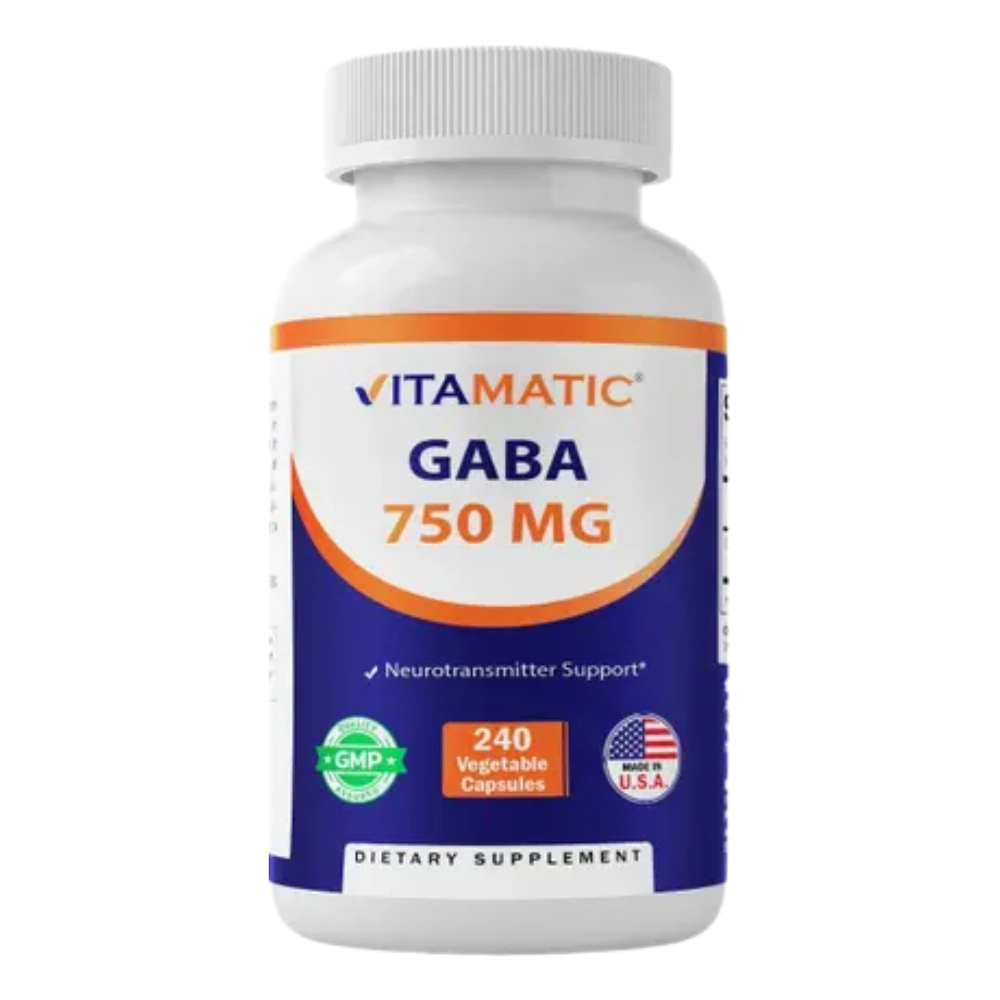 GABA (ácido gama-aminobutírico) 750 mg, 240 Cápsulas, Vitamatic