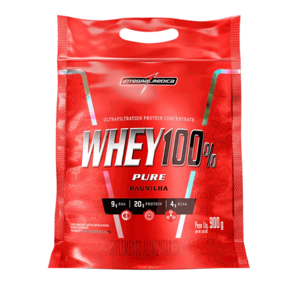 Whey 100% Pure, Sabores, 900g, IntegralMedica