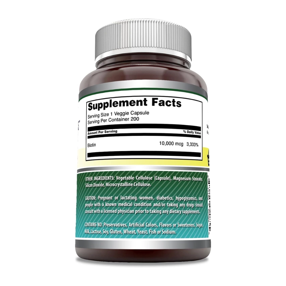 Biotina 10,000mg, 250 Cápsulas, Amazing Formulas