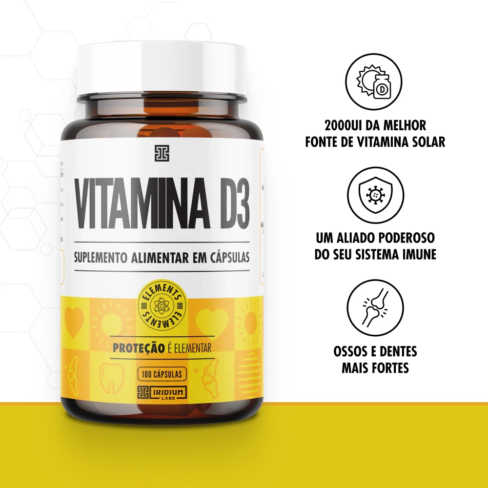 Vitamina D3 2.000Ui , 100 Cápsulas, Iridium Labs