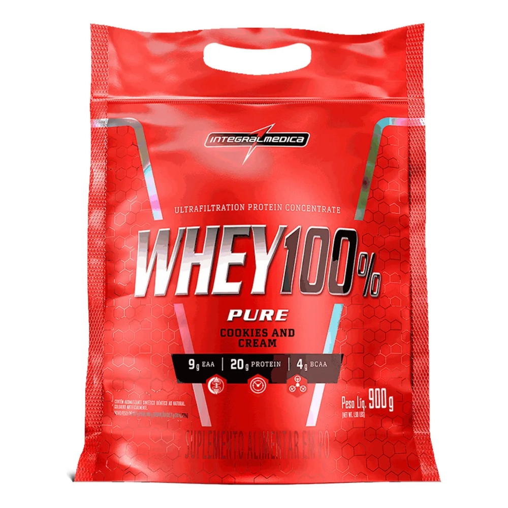 Whey 100% Pure, Sabores, 900g, IntegralMedica