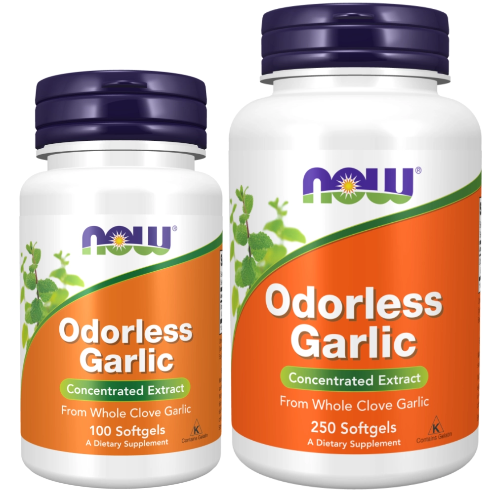 Extrato Concentrado de Alho Sem Odor (Odorless Garlic), 100 ou 250 Cápsulas, Now