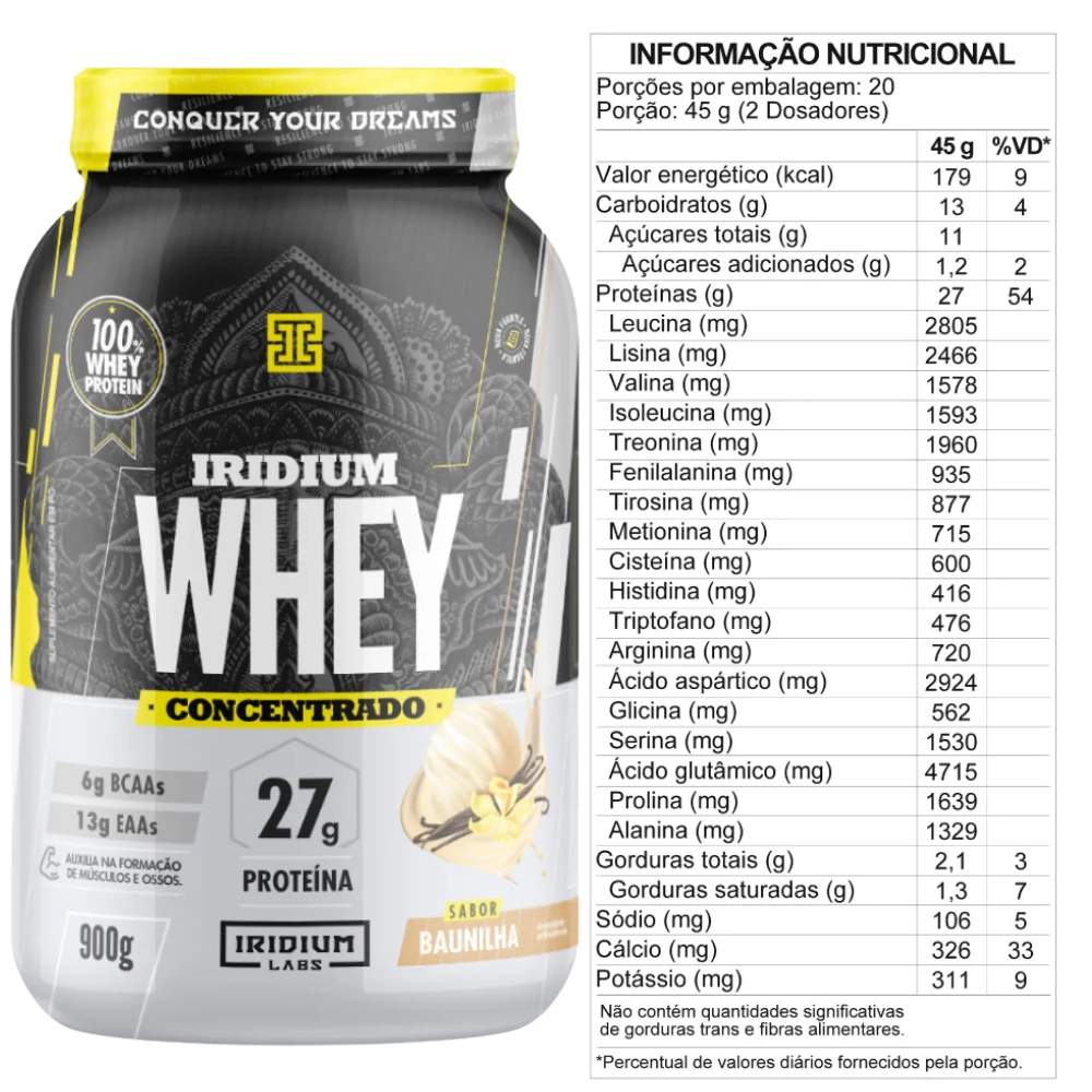 Whey Protein Concentrado, 900g, Iridium Labs
