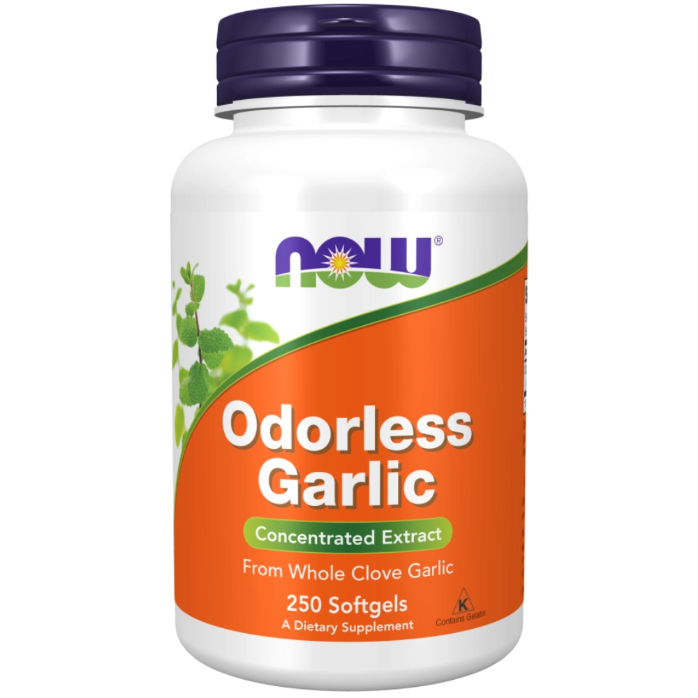 Extrato Concentrado de Alho Sem Odor (Odorless Garlic), 100 ou 250 Cápsulas, Now