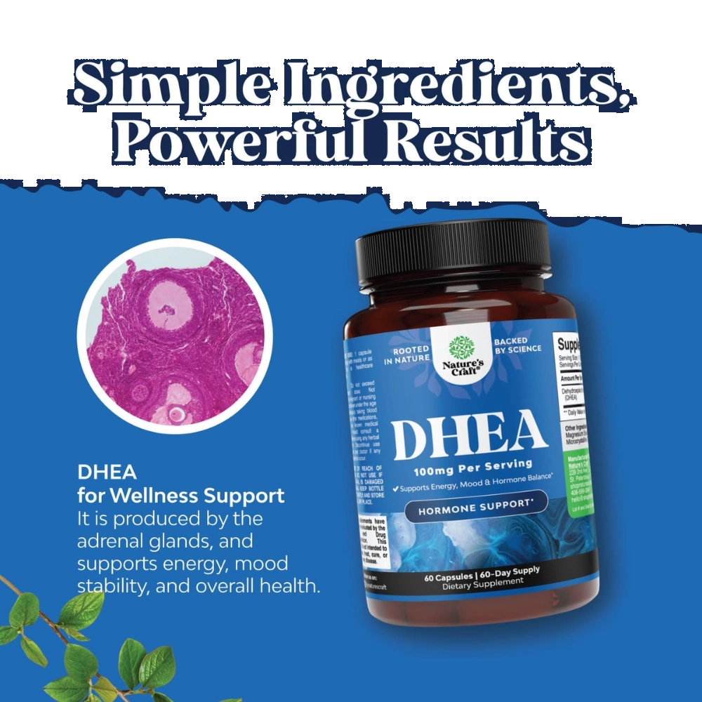 DHEA 100mg, 60 Cápsulas, Natures Craft