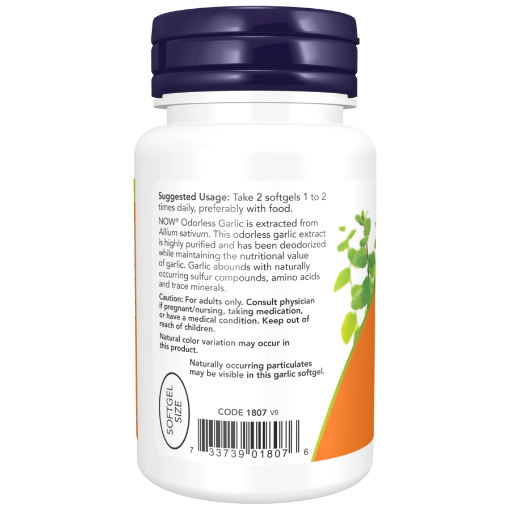 Extrato Concentrado de Alho Sem Odor (Odorless Garlic), 100 ou 250 Cápsulas, Now