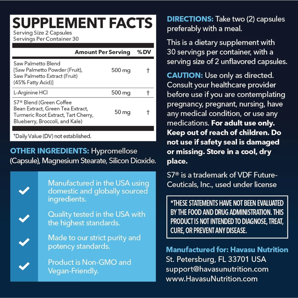 Saw Palmetto Active Male, 60 Cápsulas, Havasu Nutrition
