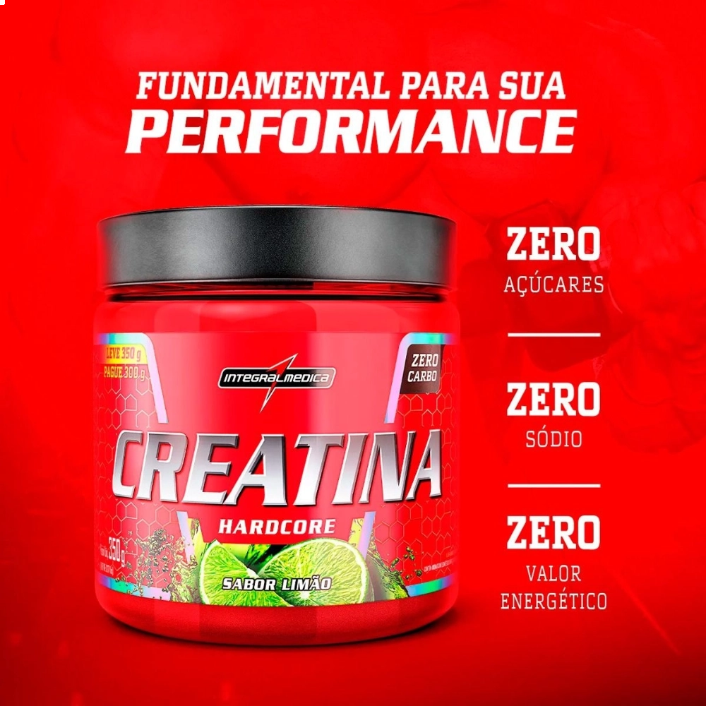 Creatina Hardcore, Sabores, 300gr, Integralmedica