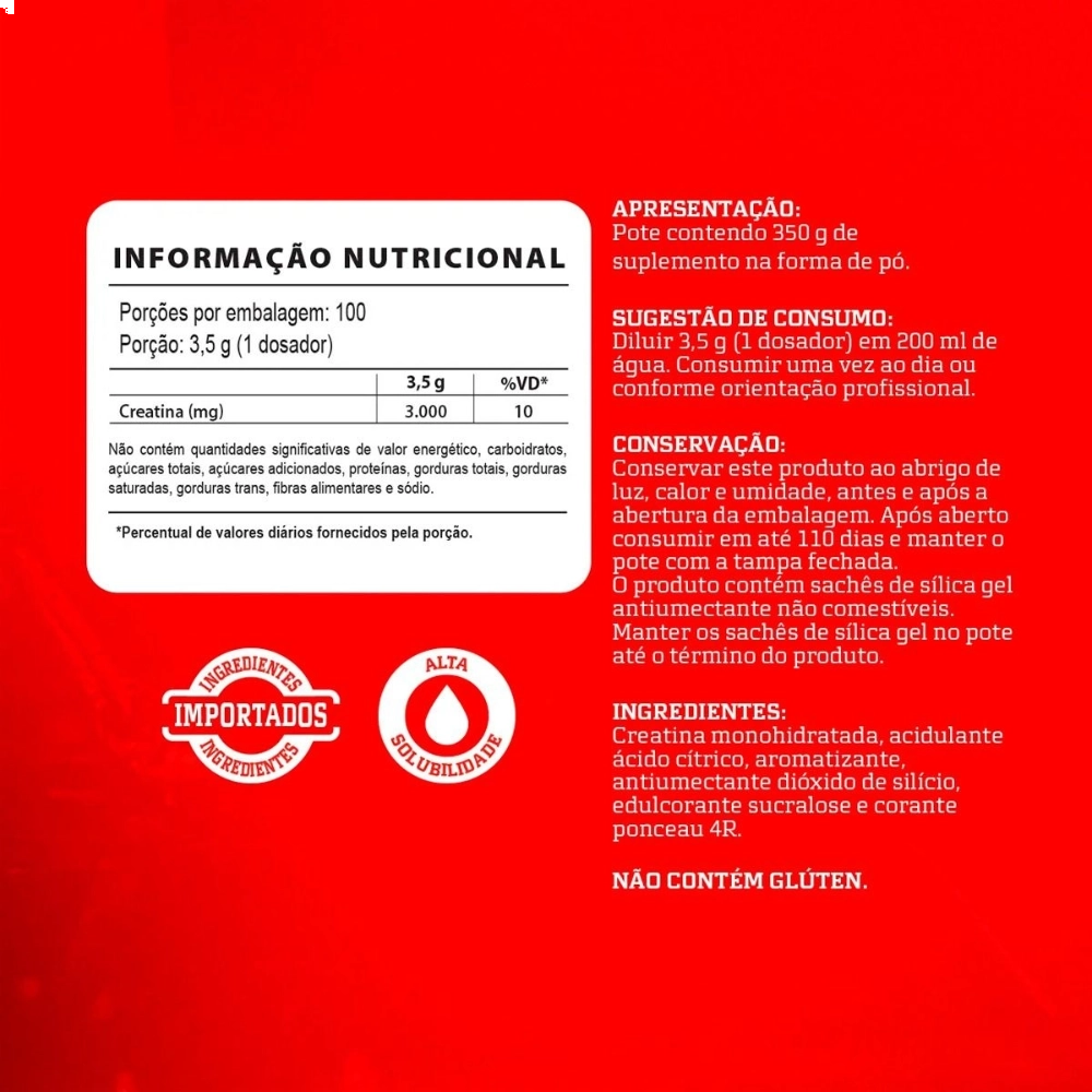 Creatina Hardcore, Sabores, 300gr, Integralmedica