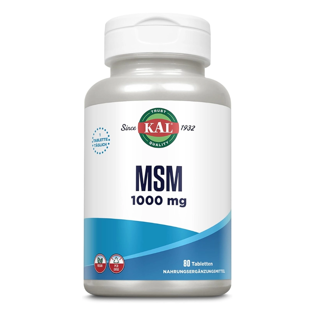 MSM Saúde Das Articulações, 1000mg, 80 Comprimidos - KAL