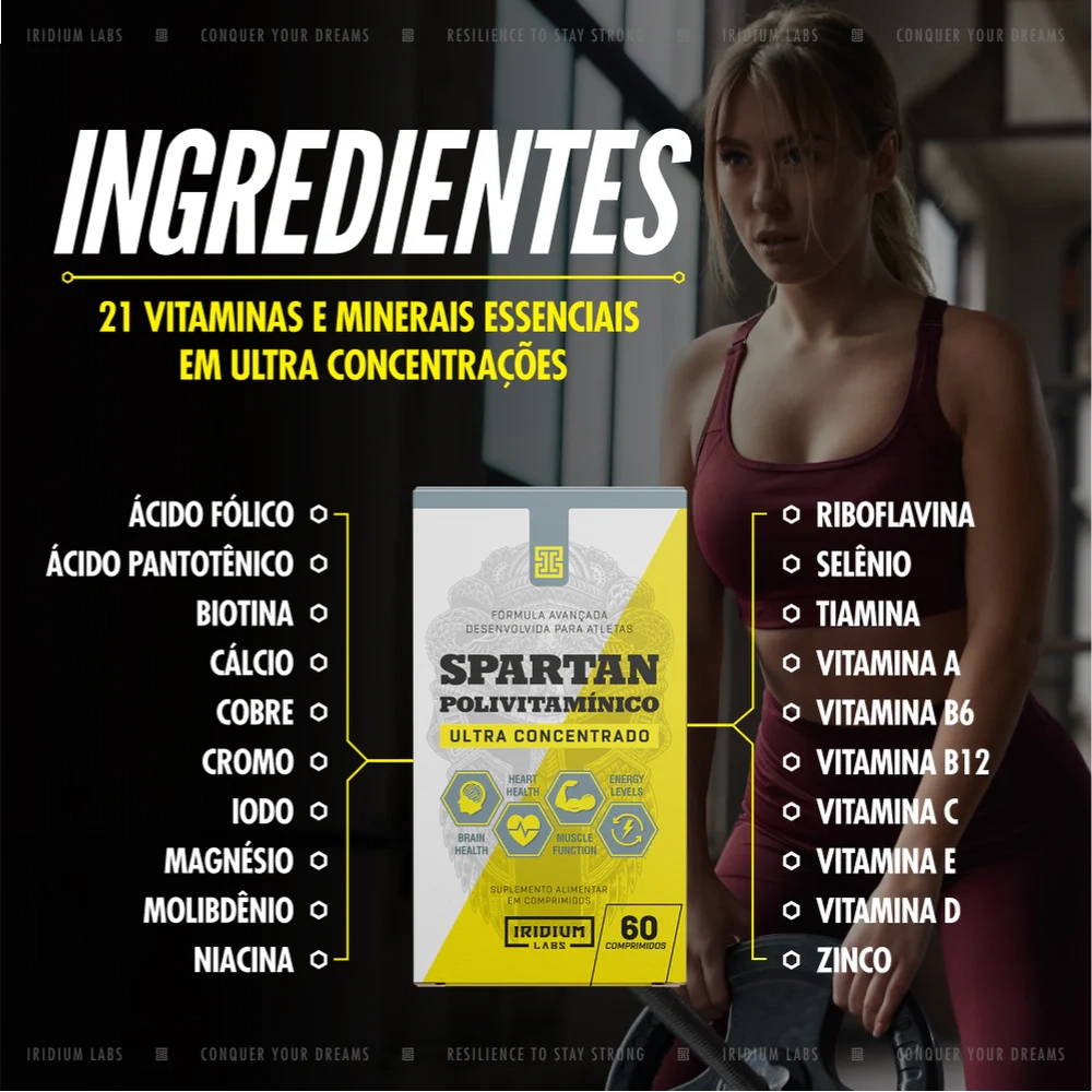Spartan Polivitamínico Ultra Concentrado, 60 Comprimidos, Iridium Labs
