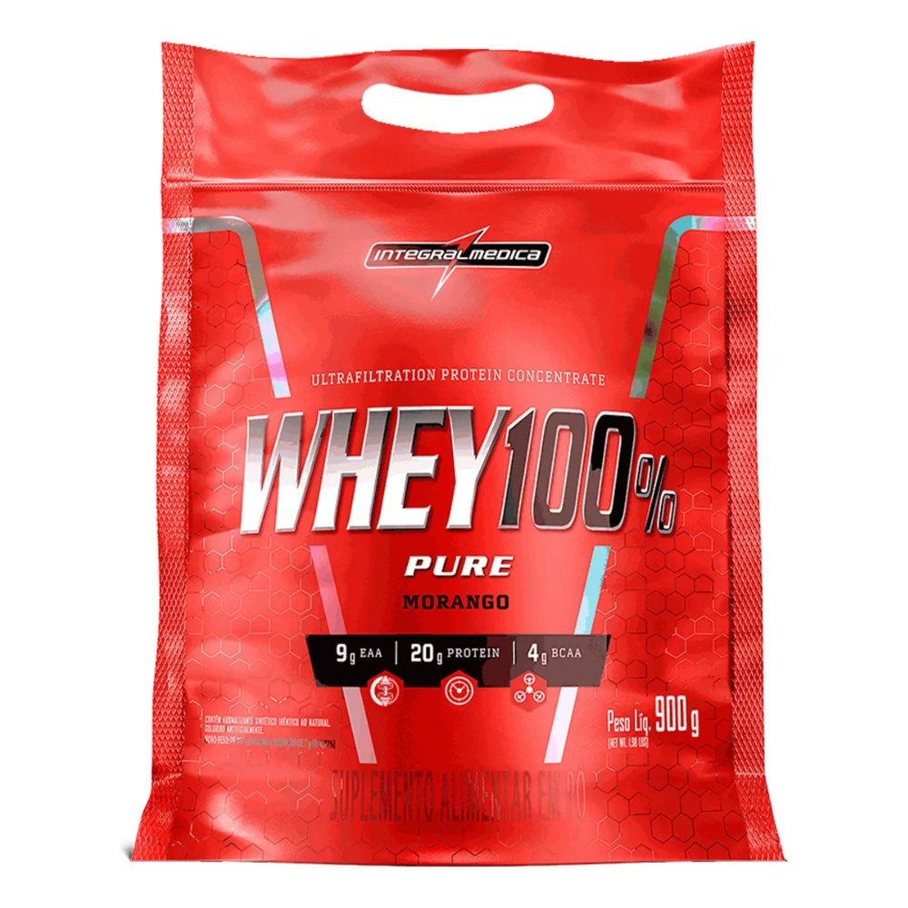 Whey 100% Pure, Sabores, 900g, IntegralMedica