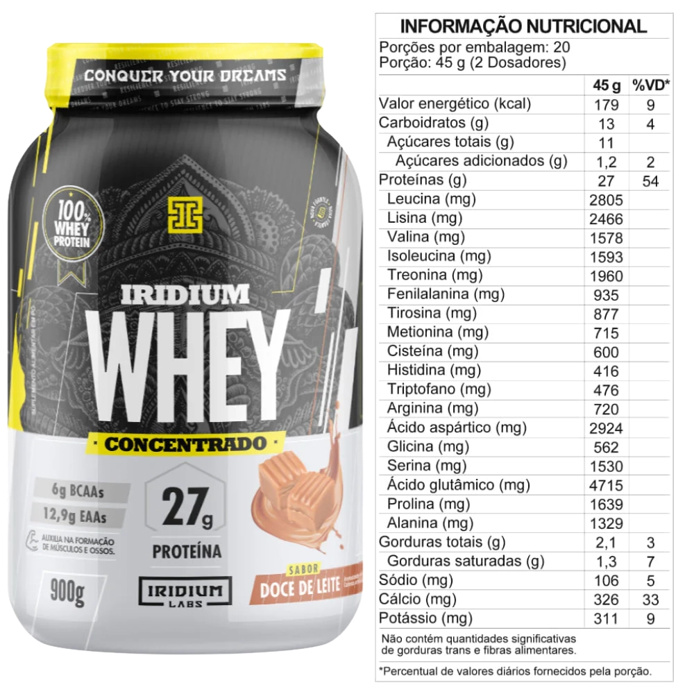 Whey Protein Concentrado, 900g, Iridium Labs