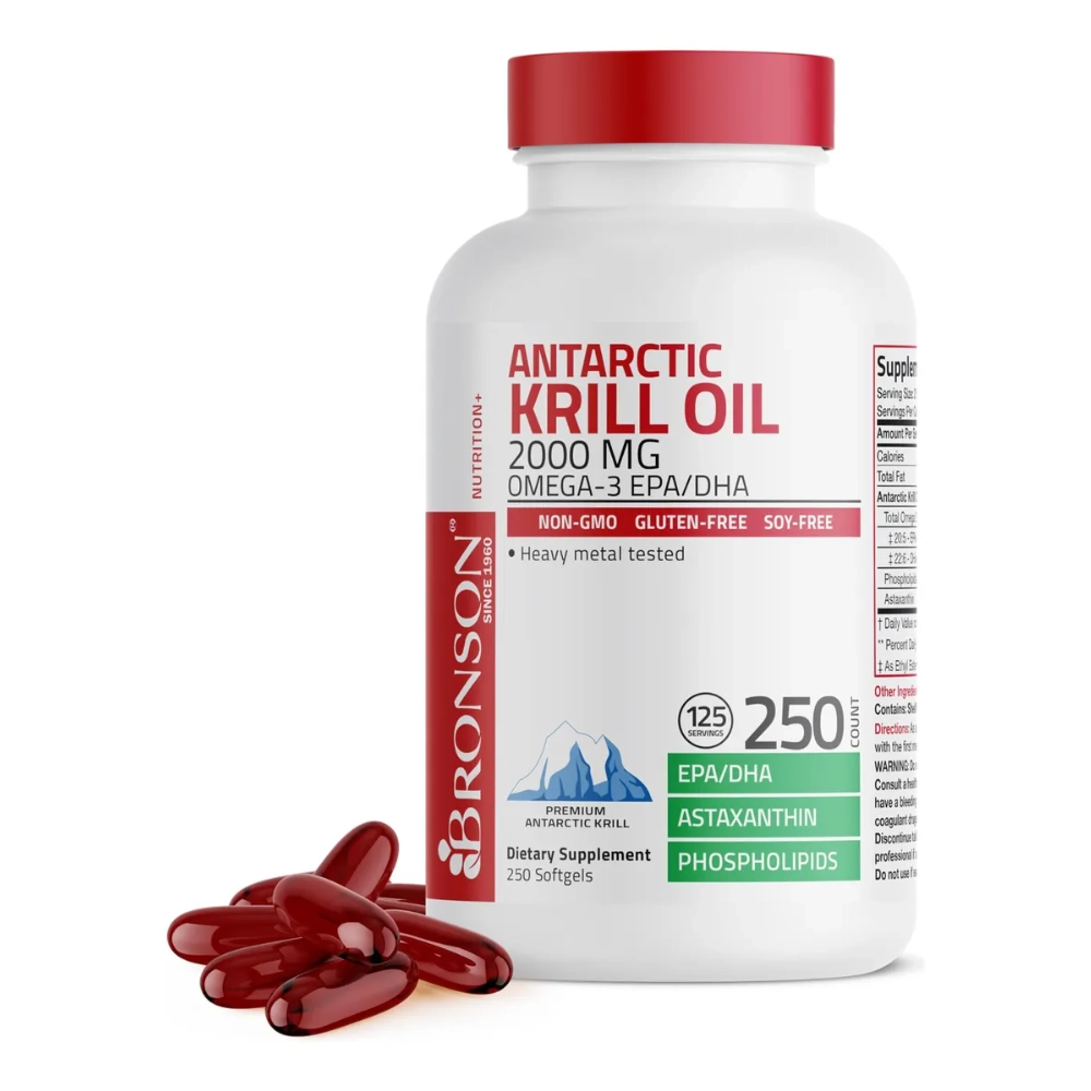 Antarctic Krill Oil, 2000Mg, 120 Cápsulas, Bronson