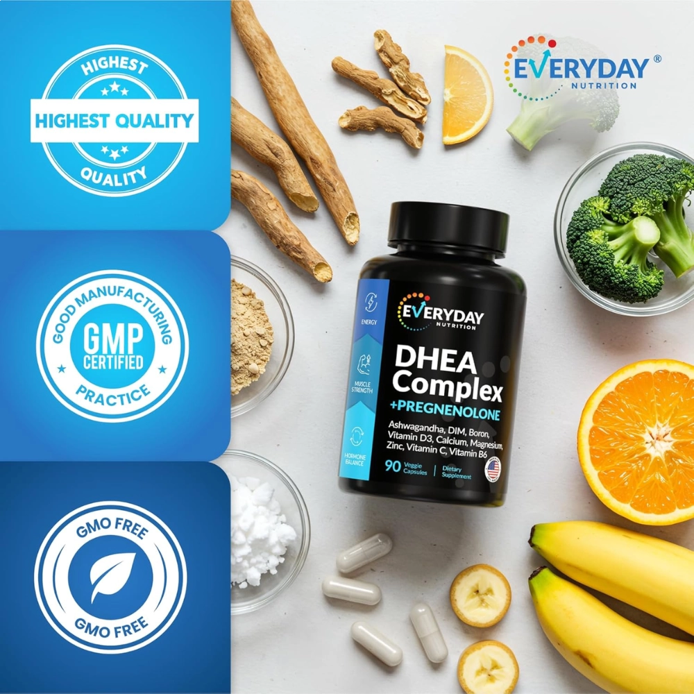 DHEA Complex + Pregnenolone, 90 Cápsulas, Everyday Nutrition