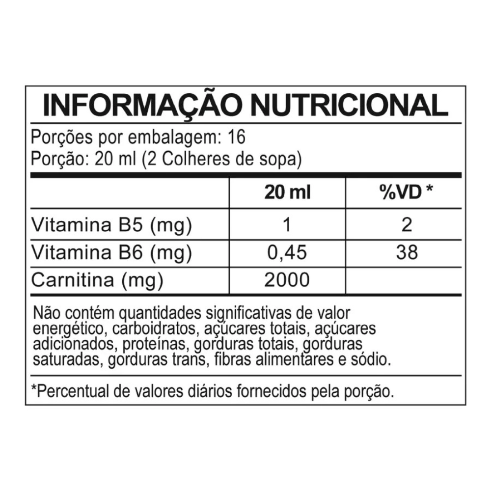 L-Carnitina 2000Mg + Vitaminas B5 E B6 Triton, Sabor Limão, Iridium Labs