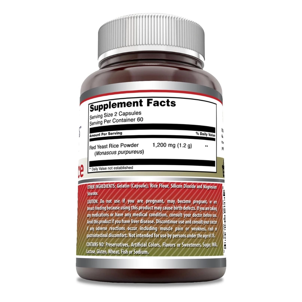 Red Yeast Rice, 1200 Mg, 120 Comprimidos, Amazing Formulas