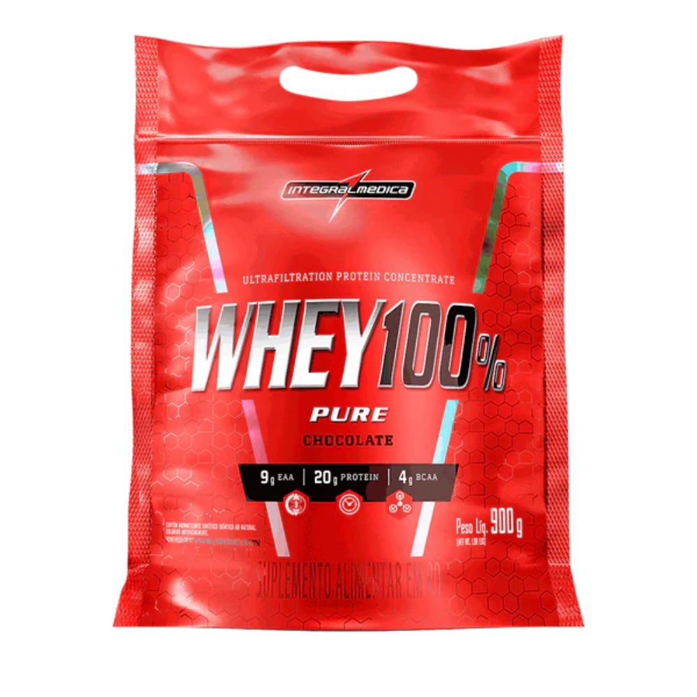Whey 100% Pure, Sabores, 900g, IntegralMedica