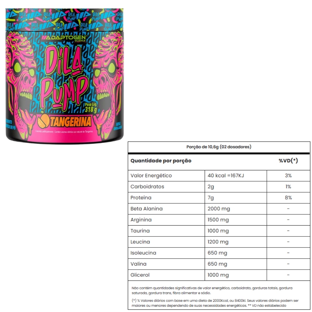 Dila Pump Energy, Sabores, 318G, Adaptogen