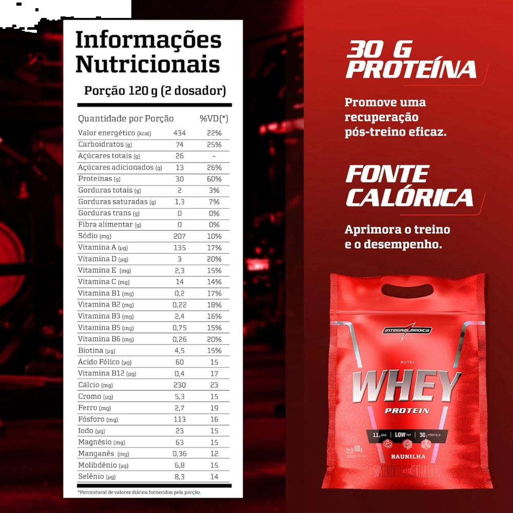 Nutri Whey Protein (Hipercalórico), Sabores, 900g, Integralmedica