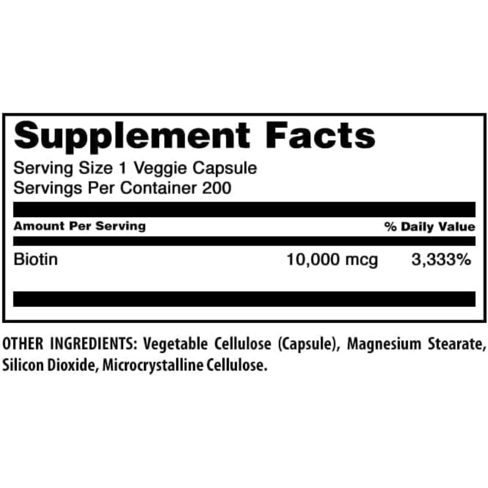 Biotina 10,000mg, 250 Cápsulas, Amazing Formulas