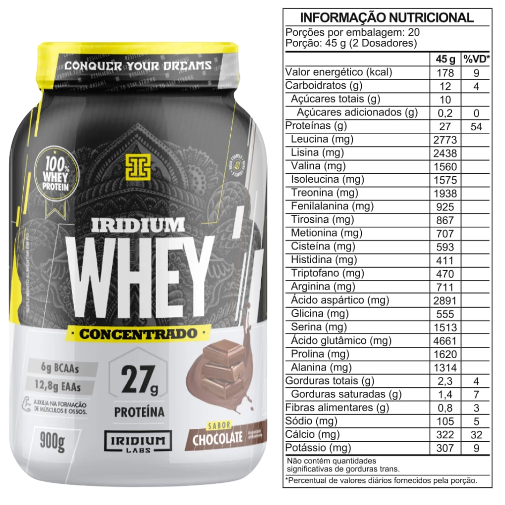 Whey Protein Concentrado, 900g, Iridium Labs