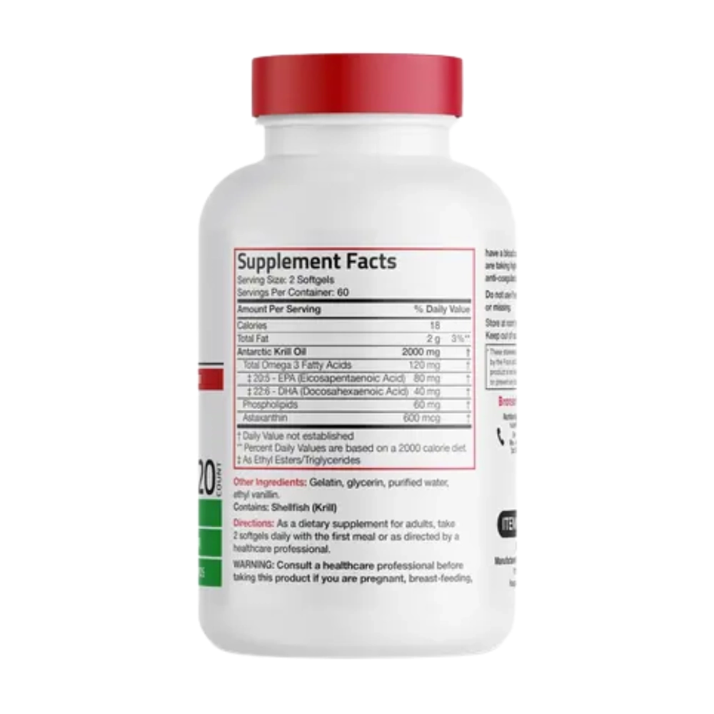 Antarctic Krill Oil, 2000Mg, 120 Cápsulas, Bronson