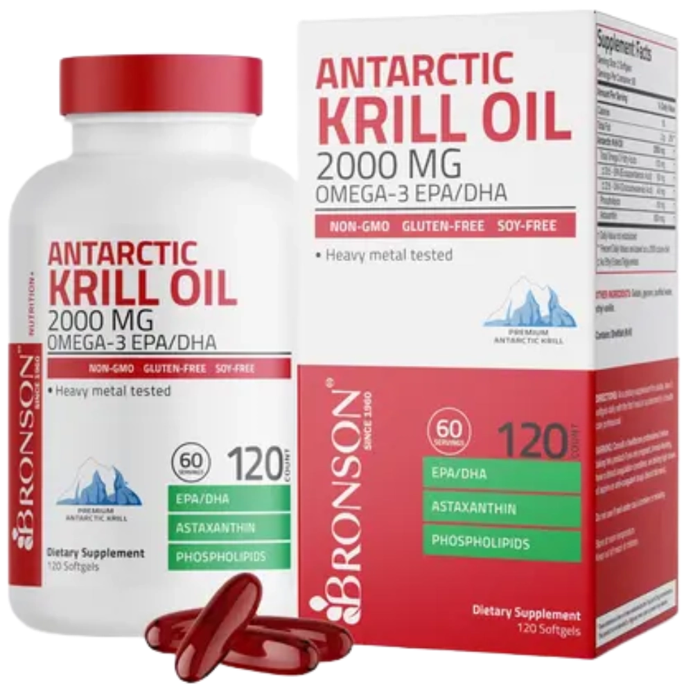 Antarctic Krill Oil, 2000Mg, 120 Cápsulas, Bronson