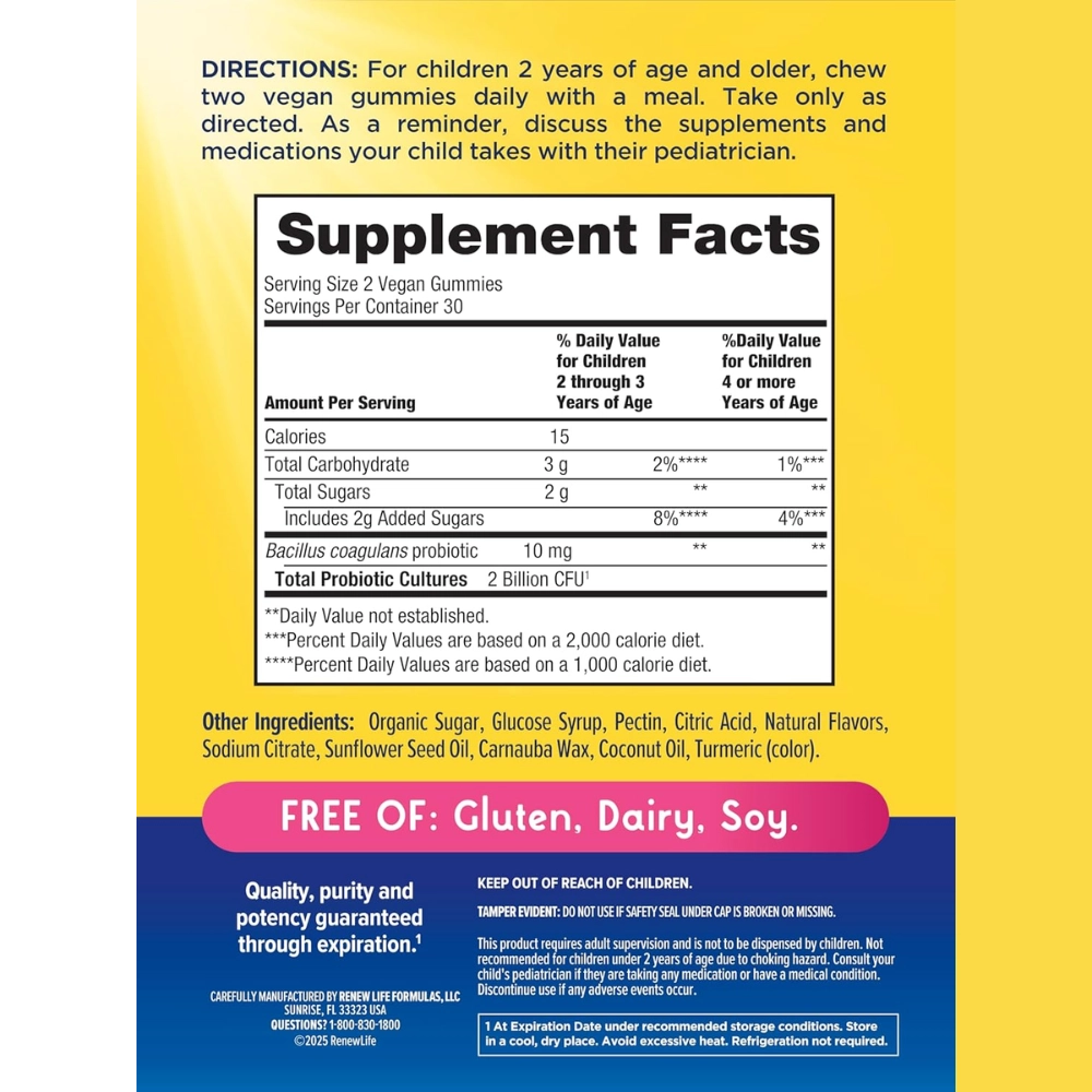  Probiótico Kids, Digestivo e Imunológico, 2 Bilhões, 60 Gomas, Renew Life