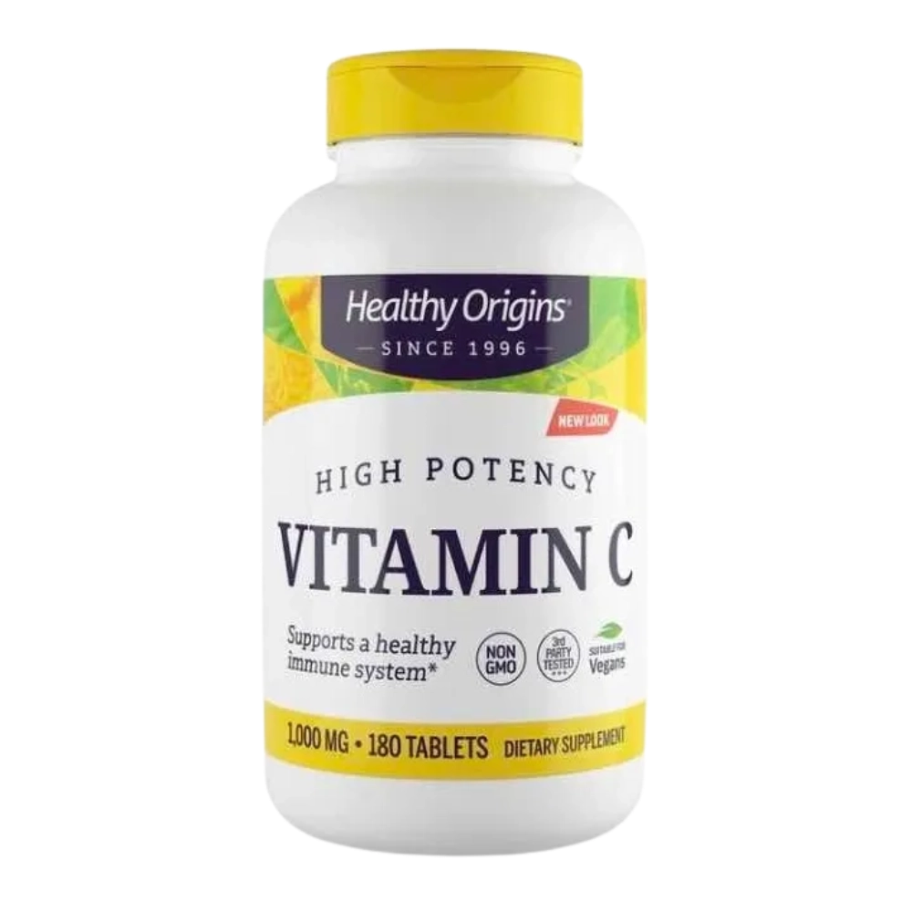 Vitamina C, 1000mg, 180 Comprimidos - Healthy Origins