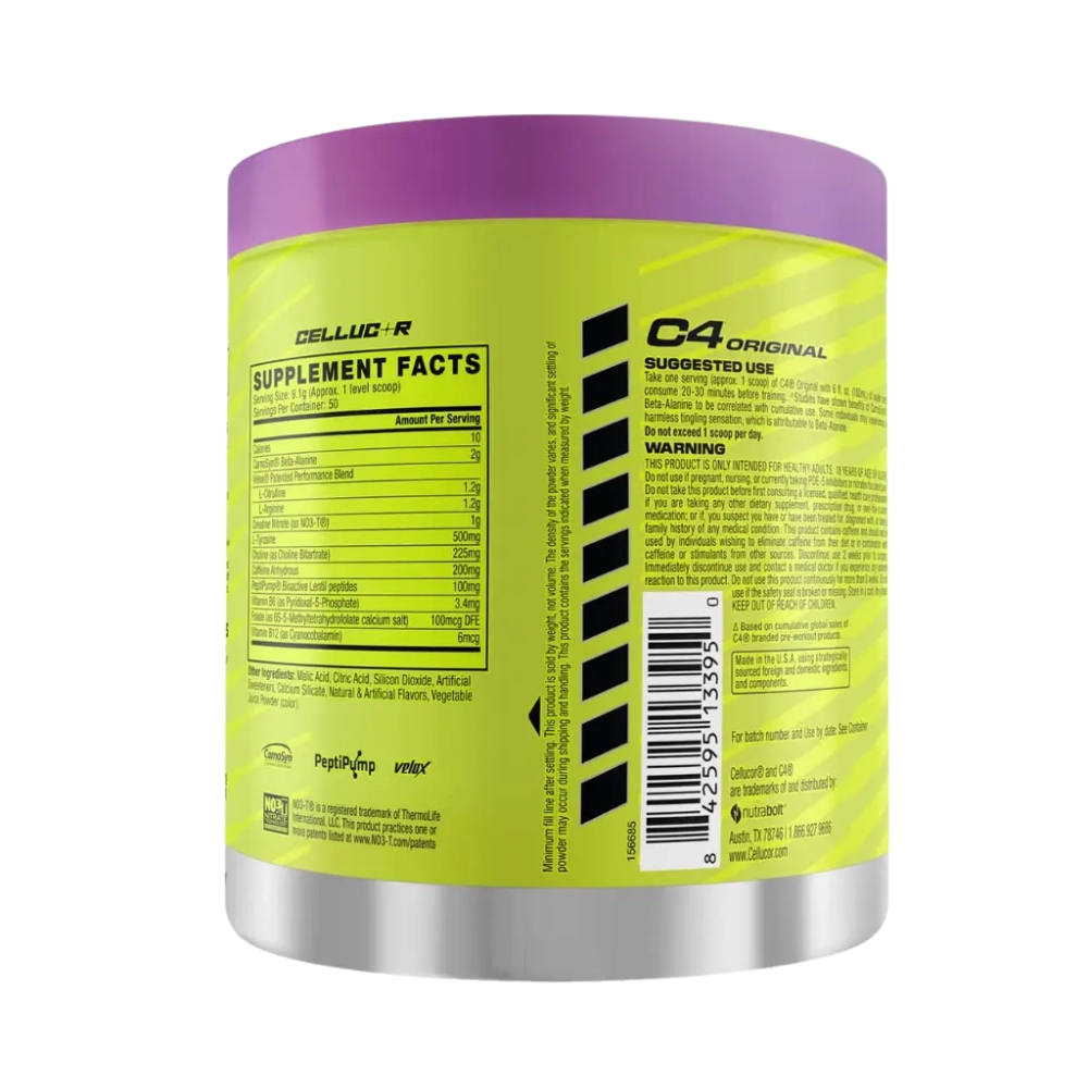 C4 Original, Pré-Treino, Melancia Sem Açúcar, 282g, Cellucor