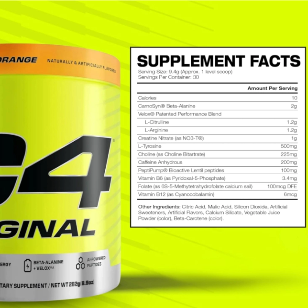 C4 Original, Pré-Treino, Melancia Sem Açúcar, 282g, Cellucor
