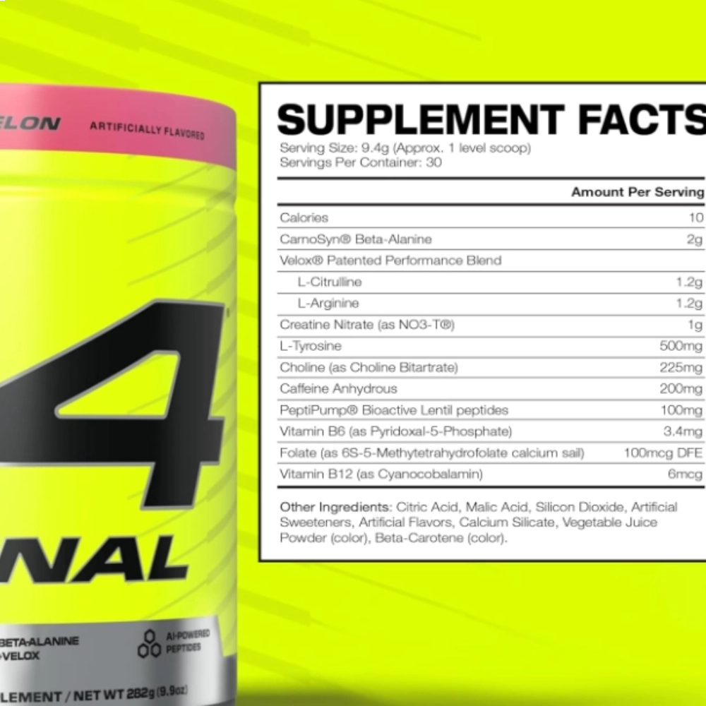 C4 Original, Pré-Treino, Melancia Sem Açúcar, 282g, Cellucor