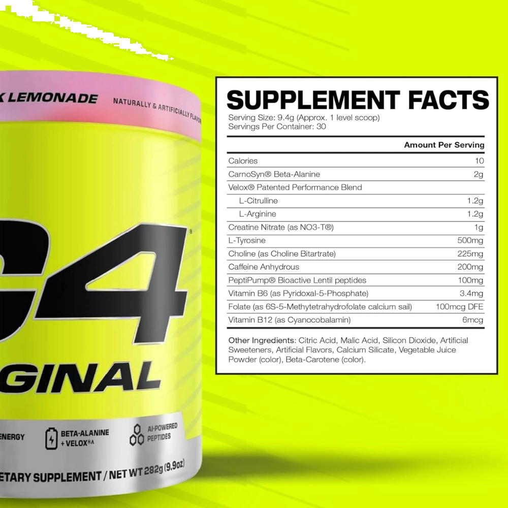 C4 Original, Pré-Treino, Melancia Sem Açúcar, 282g, Cellucor