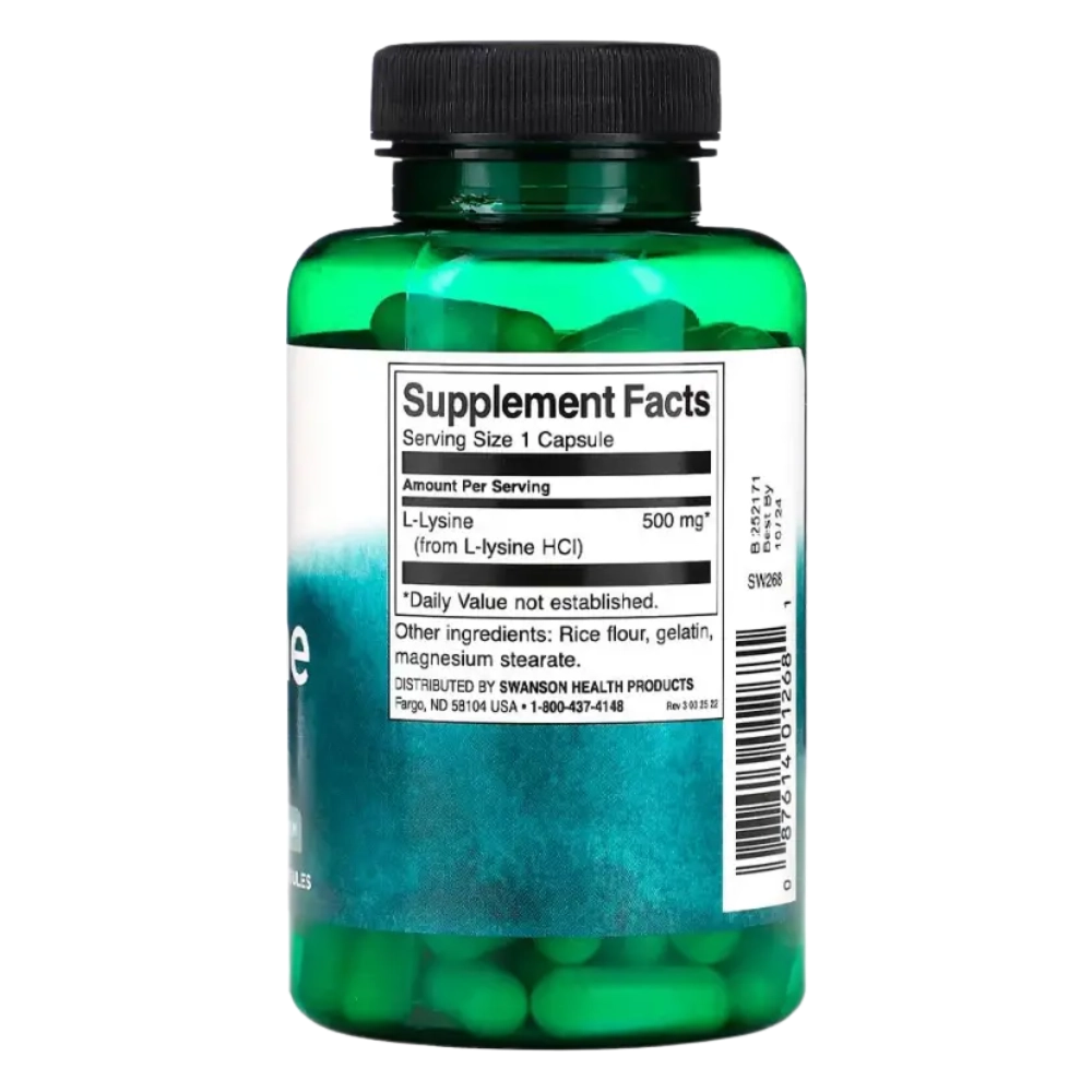 L-Lisina, 500mg, 100 Cápsulas, Swanson