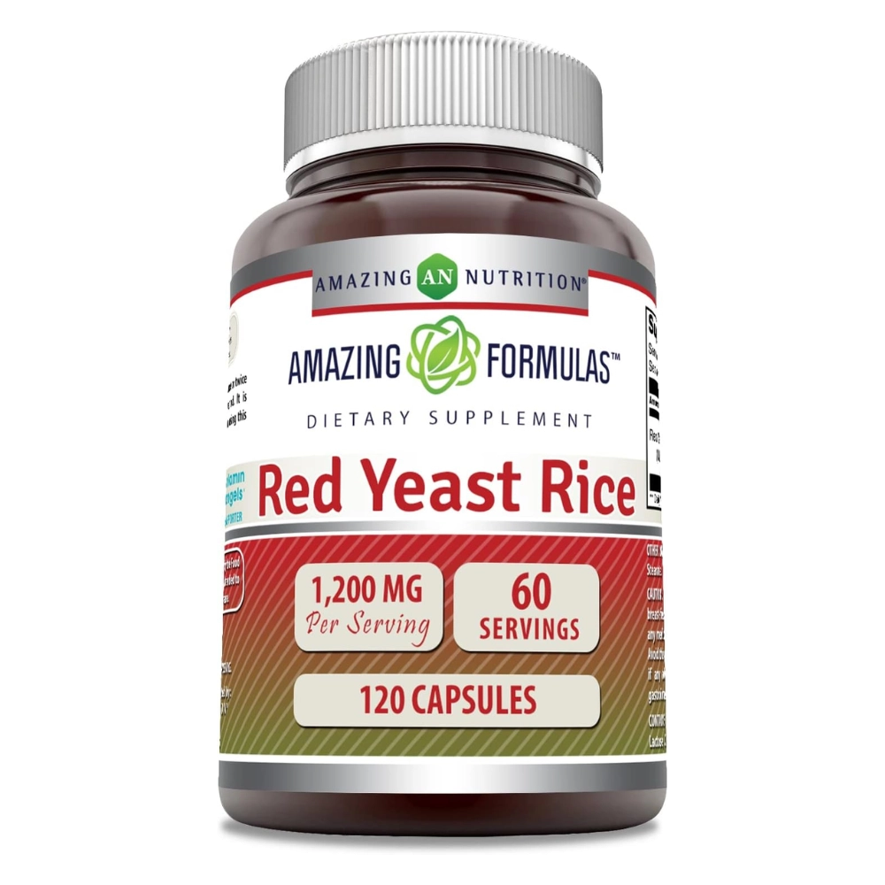 Red Yeast Rice, 1200 Mg, 120 Comprimidos, Amazing Formulas