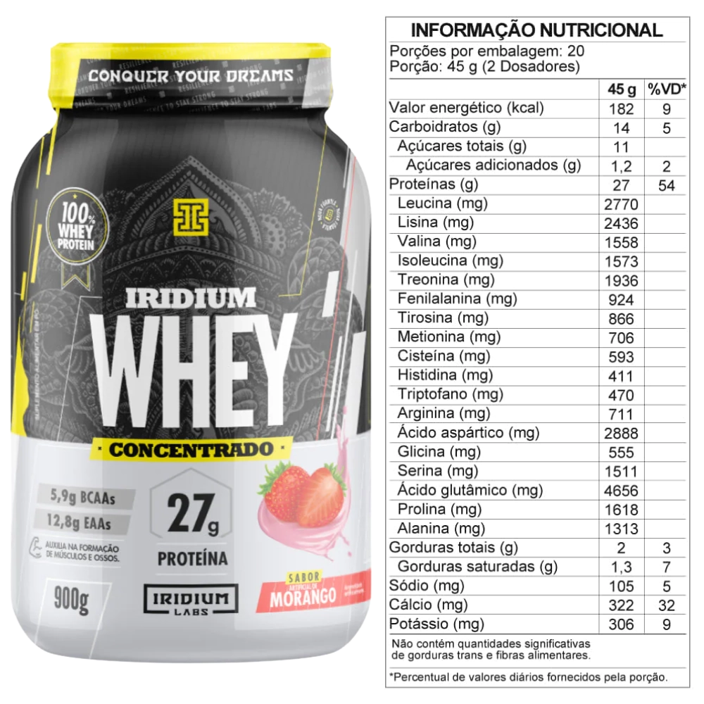 Whey Protein Concentrado, 900g, Iridium Labs