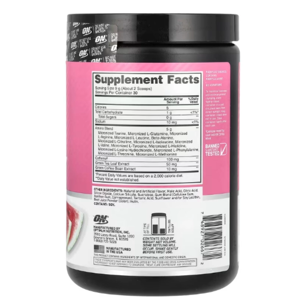 Essential AMINO Energy, Sabores, 30 Porções, Optimum Nutrition