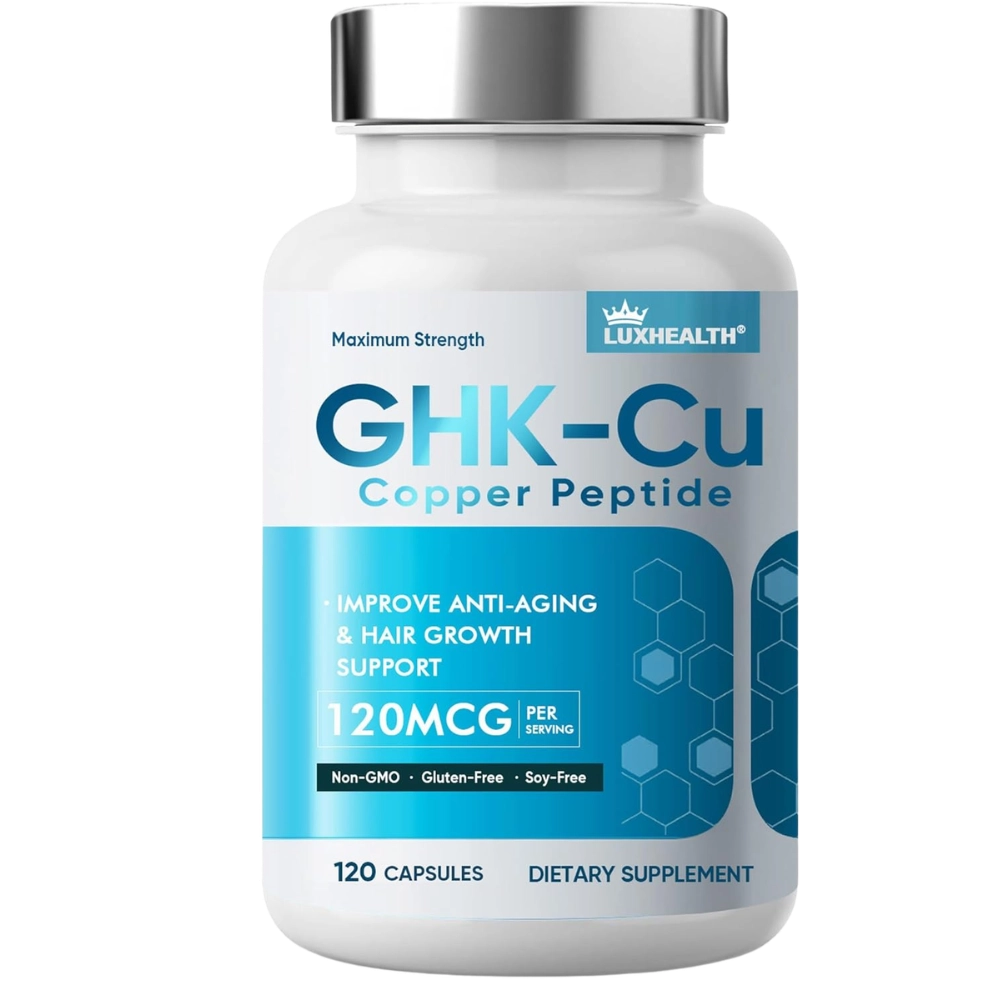 GHK-CU 120mcg, Peptídeo de Cobre, 120 Cápsulas, Maximum Strength