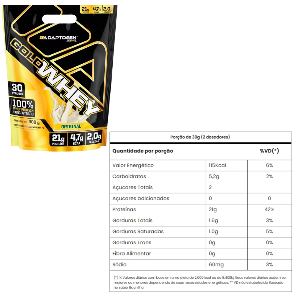 Gold Whey, 900g Sabores, Adaptogen