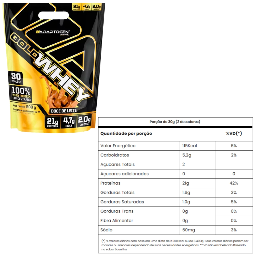 Gold Whey, 900g Sabores, Adaptogen