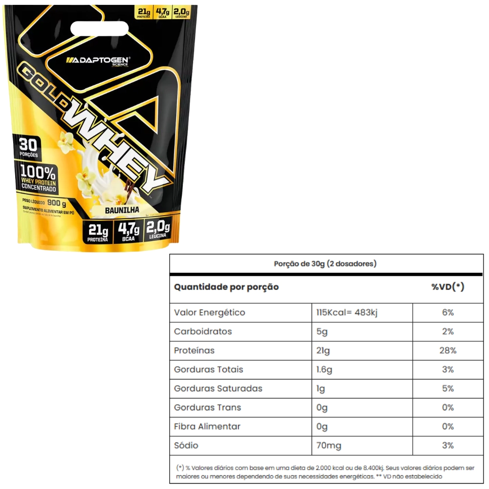 Gold Whey, 900g Sabores, Adaptogen