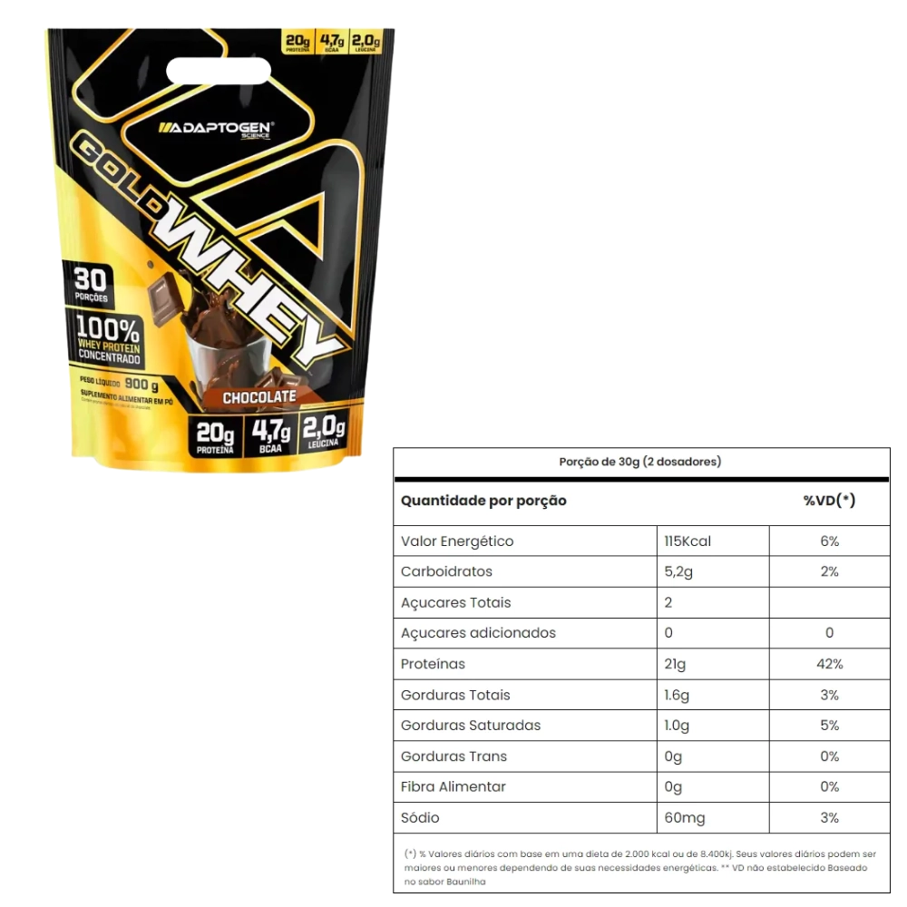 Gold Whey, 900g Sabores, Adaptogen