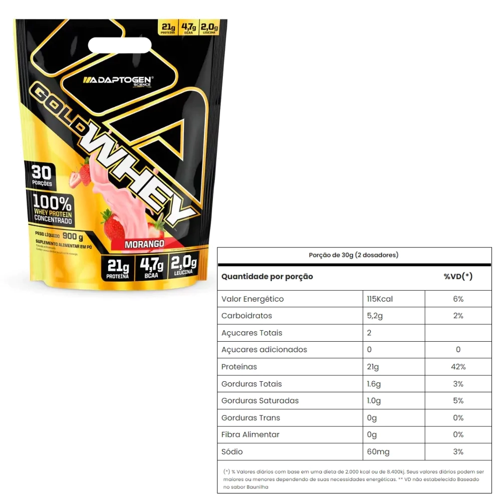 Gold Whey, 900g Sabores, Adaptogen