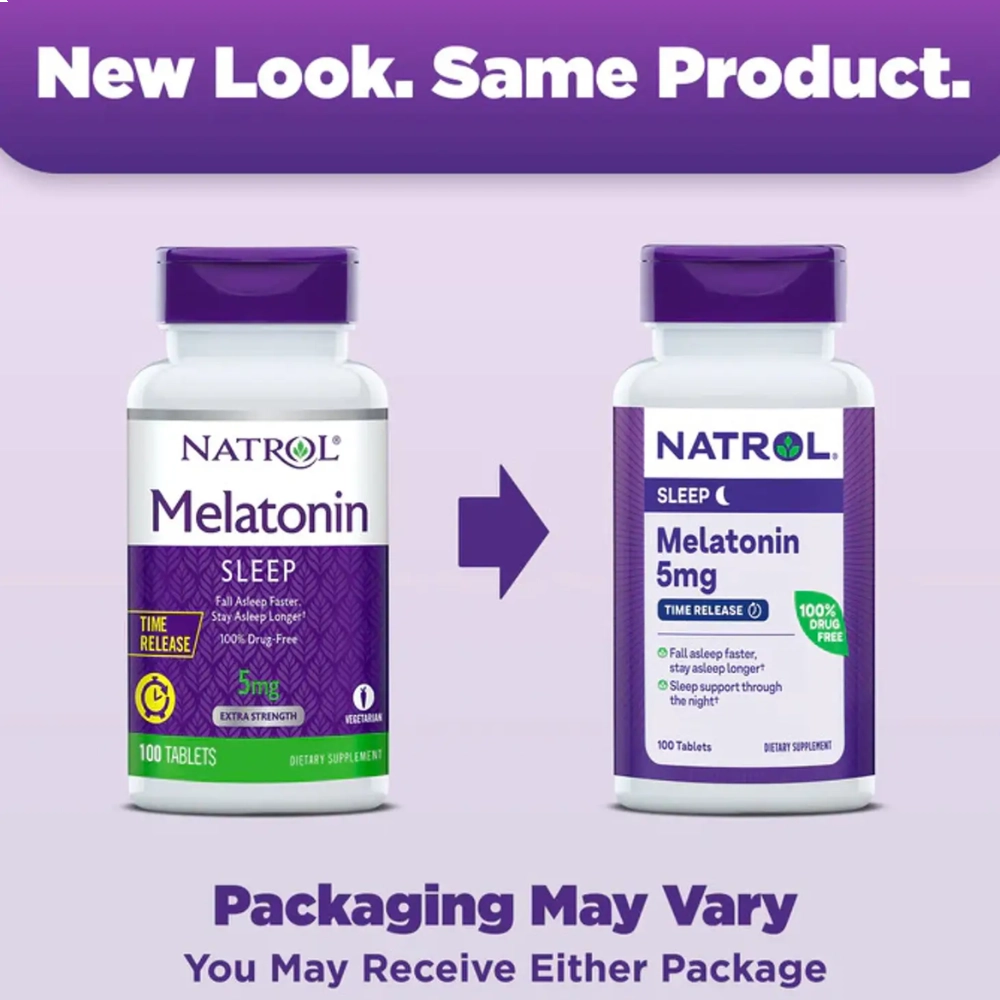 Melatonina 5mg, 100 Comprimidos, Time Release, Natrol