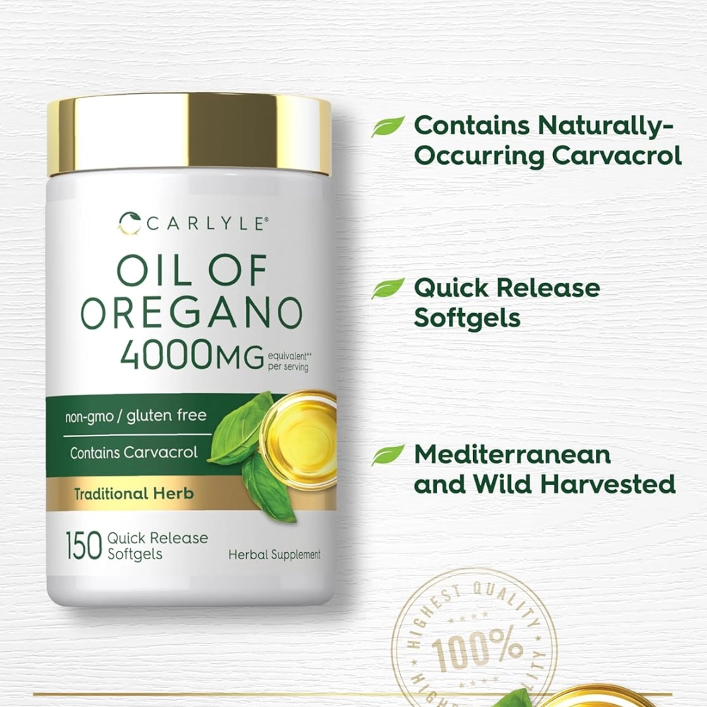 Óleo de Orégano 4000mg, 150 Cápsulas, Carlyle