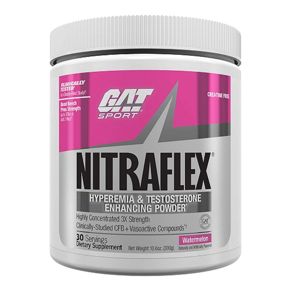 Pré-Treino Nitraflex, 300g Sabores, GAT Sport